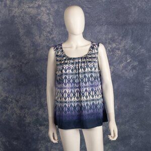 Chico's Ombre Geometric Print Sleeveless Blouse Sz 2